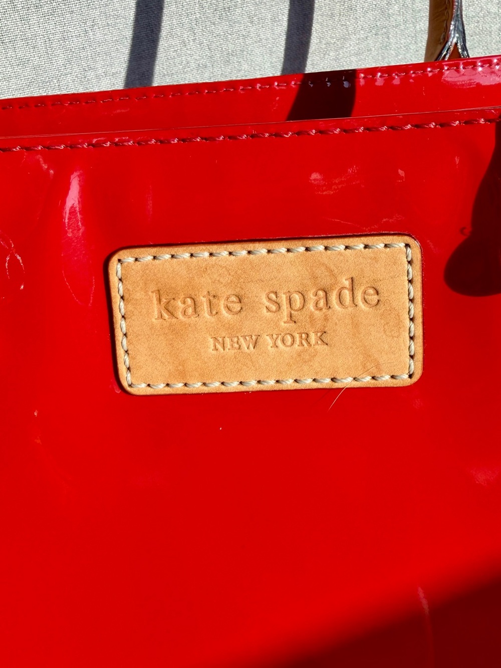 Kate Spade Red Patent Leather Tote EUC - Picture 4 of 5
